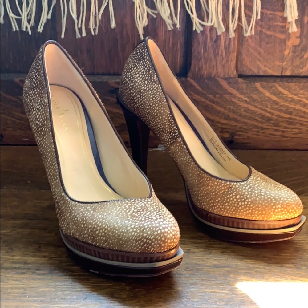 Cole Haan platform calf hair heels